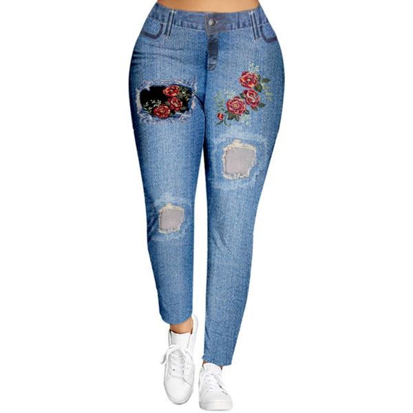 wipalo women s-5xl plus size 3d print floral denim leggings ladies casual pants skinny leggings workout leggins 2020, Black 
wipalo women s-5xl plus size 3d print floral denim leggings ladies casual pants skinny leggings workout leggins 2020, Black