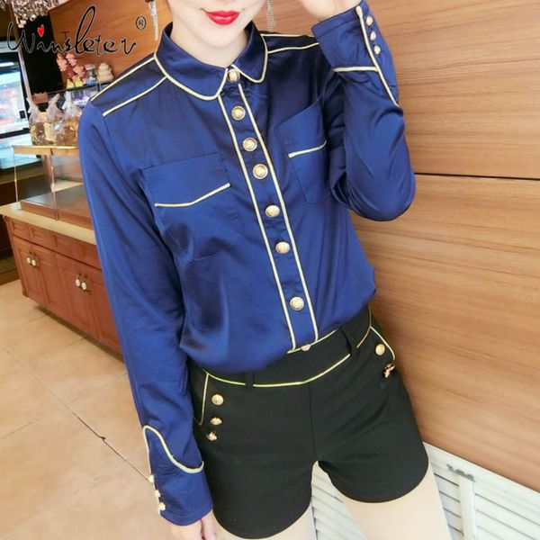 women's blouses & shirts spring satin european clothes blouse fashion women pockets button shirt long sleeve ropa mujer all match 2021, White
women's blouses & shirts spring satin european clothes blouse fashion women pockets button shirt long sleeve ropa mujer all match 2021, White