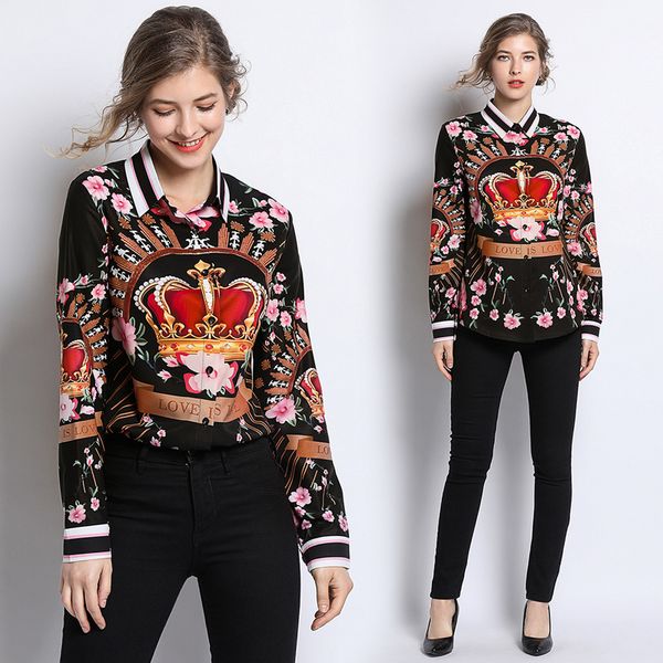 luxury fashion runway women's beautiful floral print elegant blouses fall spring office lady slim fit stylish long sleeve shirts, White
luxury fashion runway women's beautiful floral print elegant blouses fall spring office lady slim fit stylish long sleeve shirts, White