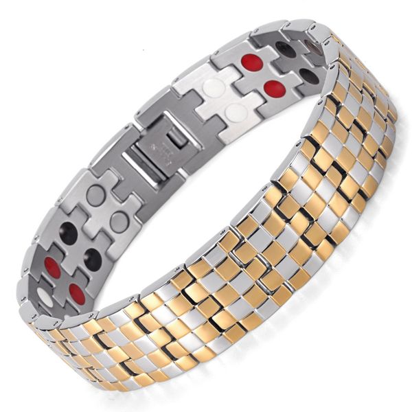 fashion brand double row 4 elements stainless steel tharepy bracelet link wrist polished for men, Golden;silver
fashion brand double row 4 elements stainless steel tharepy bracelet link wrist polished for men, Golden;silver