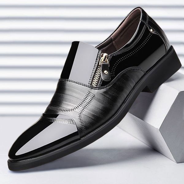 2019 men's large size men's leather shoes leather pointed business dress shoes brown casual wedding, Black
2019 men's large size men's leather shoes leather pointed business dress shoes brown casual wedding, Black