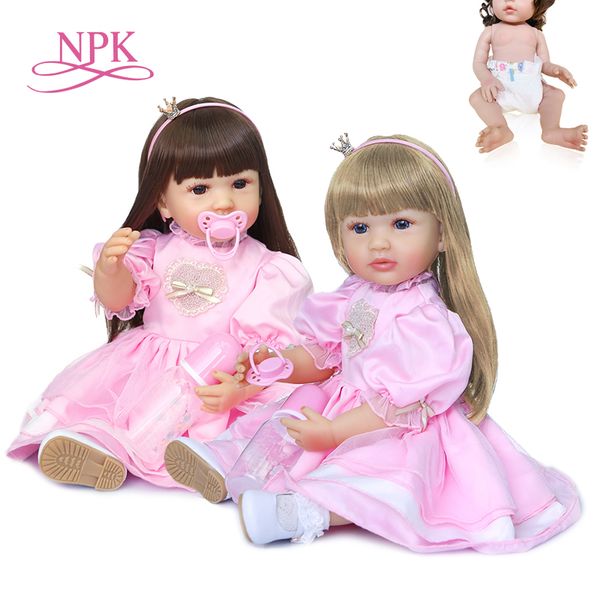 new 55cm full body silicone original bebe doll reborn toddler girl princess doll in pink dress two hair colors bath toys for children
new 55cm full body silicone original bebe doll reborn toddler girl princess doll in pink dress two hair colors bath toys for children