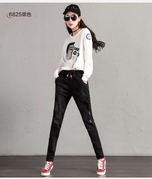 black since the waist elastic waist jeans trousers joker loose haroun pants, leisure pants students, Blue
black since the waist elastic waist jeans trousers joker loose haroun pants, leisure pants students, Blue