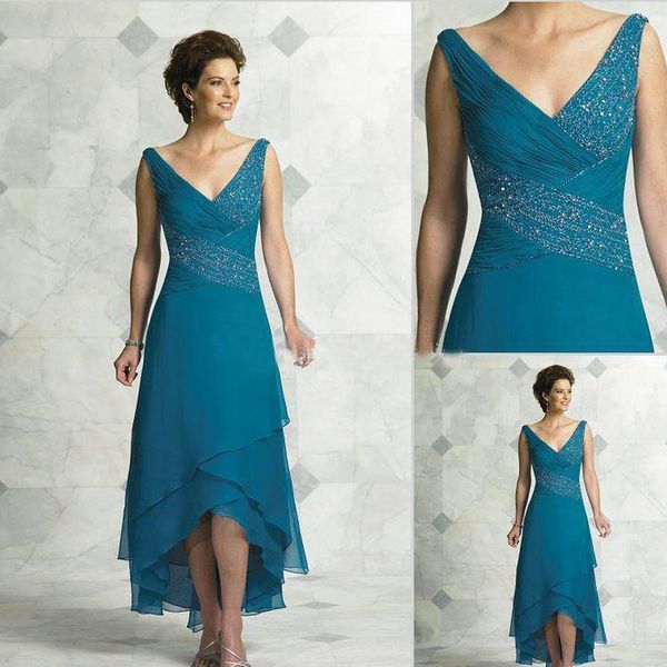 turquoise chiffon v neck pleated tea length high low mother of the bride dress vestido de madrinha formal party gowns custom made, Black;red
turquoise chiffon v neck pleated tea length high low mother of the bride dress vestido de madrinha formal party gowns custom made, Black;red