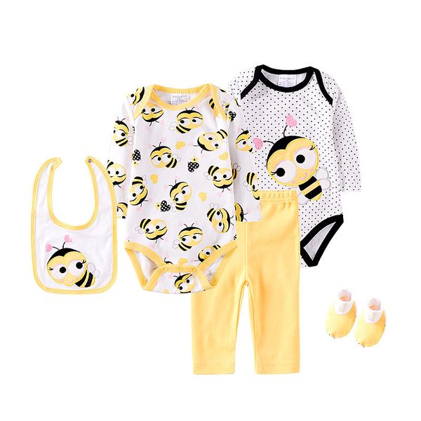 2019 new baby Clothing Sets cotton boys girls bee Newborn suit 5pcs long sleeve rompers+pants++Footwear+bib infant clothing suit
2019 new baby Clothing Sets cotton boys girls bee Newborn suit 5pcs long sleeve rompers+pants++Footwear+bib infant clothing suit