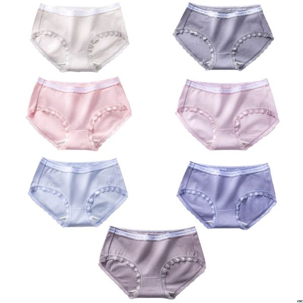 women girls seamless lace trim briefs cotton antibacterial underwear breathable mid rise sweet candy color underpants thong, Blue
women girls seamless lace trim briefs cotton antibacterial underwear breathable mid rise sweet candy color underpants thong, Blue