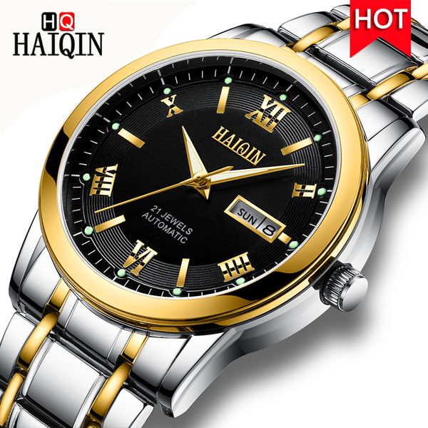 haiqin men's watches 2019 golden mechanical / automatic / waterproof fashion sports watch men clock, Slivery;brown
haiqin men's watches 2019 golden mechanical / automatic / waterproof fashion sports watch men clock, Slivery;brown