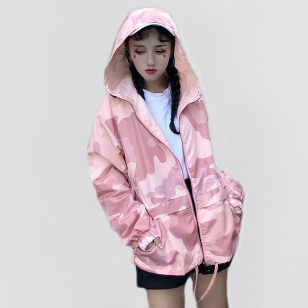 hooded windbreaker jacket women summer coats long sleeve basic jackets bomber women's jacket casual female jackets outwear, Black;brown
hooded windbreaker jacket women summer coats long sleeve basic jackets bomber women's jacket casual female jackets outwear, Black;brown