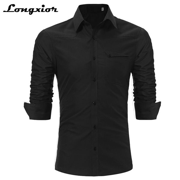 new solid long sleeve dress shirt men cotton slim fit work shirts breathable stand callor formal shirts men brand clothing msl13, White;black
new solid long sleeve dress shirt men cotton slim fit work shirts breathable stand callor formal shirts men brand clothing msl13, White;black