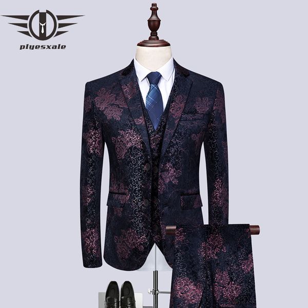 plyesxale men printed floral suits 3 pieces flower patterned tuxedo jacket burgundy navy blue stage wedding suit men 6xl q488, White;black
plyesxale men printed floral suits 3 pieces flower patterned tuxedo jacket burgundy navy blue stage wedding suit men 6xl q488, White;black