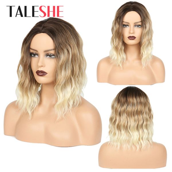 ombre brown blonde short wavy synthetic wig for women cosplay party bobo hair natural heat resistant, Black
ombre brown blonde short wavy synthetic wig for women cosplay party bobo hair natural heat resistant, Black