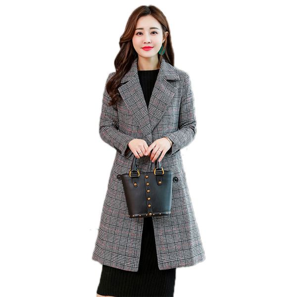 new winter houndstooth woolen coat women suit collar double breasted coats female slim jacket slim cotton thicken warm overwear, Black
new winter houndstooth woolen coat women suit collar double breasted coats female slim jacket slim cotton thicken warm overwear, Black