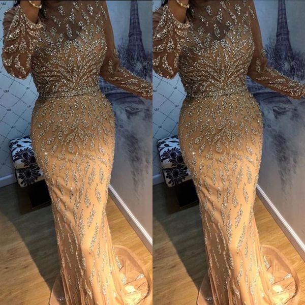 2020 arabic aso ebi gold luxurious mermaid evening dresses beaded crystals prom dresses sheer neck formal party second reception gowns, Black;red
2020 arabic aso ebi gold luxurious mermaid evening dresses beaded crystals prom dresses sheer neck formal party second reception gowns, Black;red