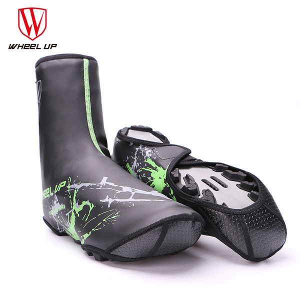 

wheel up riding cycling shoes cover waterproof winter touring bike overshoes mtb bicycle wear shoe cover copriscarpe ciclismo, Black