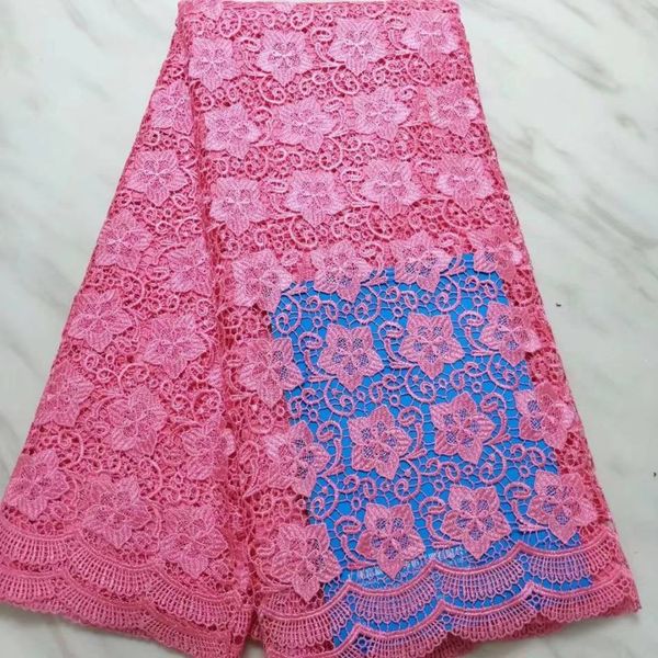 5yards/pc pink flower style african guipure lace embroidery french water soluble lace fabric for dress bw72-8, Black;white
5yards/pc pink flower style african guipure lace embroidery french water soluble lace fabric for dress bw72-8, Black;white