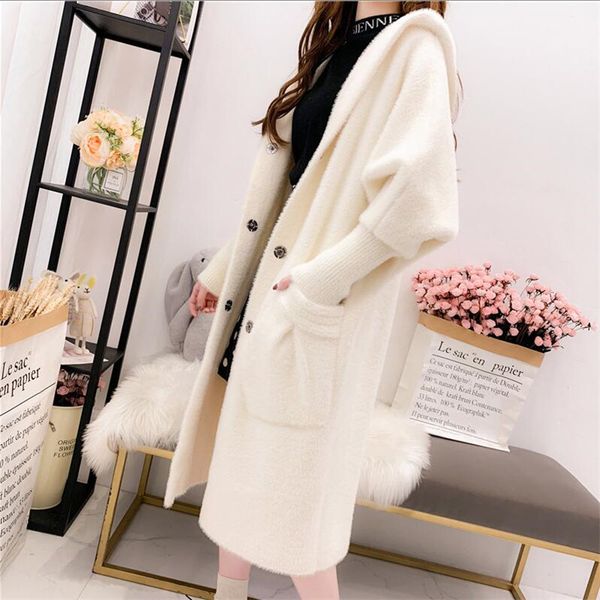 imitation mink cashmere coat women cardigan knit 2049 autumn thick loose sweater coat hooded casual sweater female, Black
imitation mink cashmere coat women cardigan knit 2049 autumn thick loose sweater coat hooded casual sweater female, Black