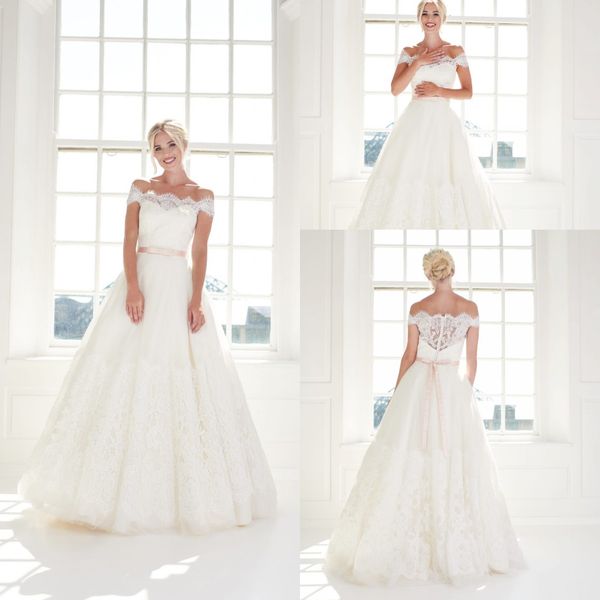 a line house of mooshki dresses off shoulder short sleeve tulle lace applique sash wedding gown floor length robe de mariée, White
a line house of mooshki dresses off shoulder short sleeve tulle lace applique sash wedding gown floor length robe de mariée, White