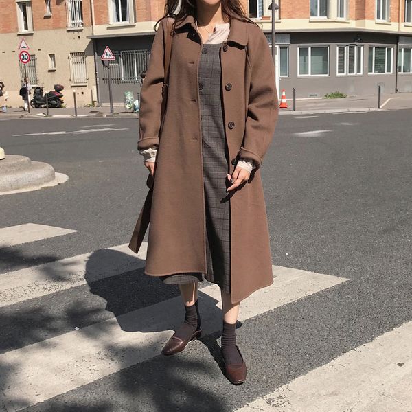 wool women coat plus size loose elegant single breasted button warm long woolen coat womens coats autumn winter jacket overcoat, Black
wool women coat plus size loose elegant single breasted button warm long woolen coat womens coats autumn winter jacket overcoat, Black