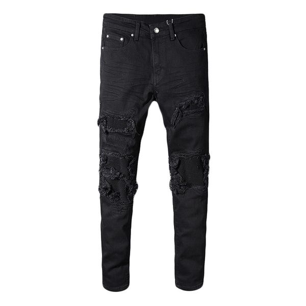 fashion streetwear men jeans black elastic patchwork slim ripped jeans men night club style pants brand designer hip hop, Blue
fashion streetwear men jeans black elastic patchwork slim ripped jeans men night club style pants brand designer hip hop, Blue