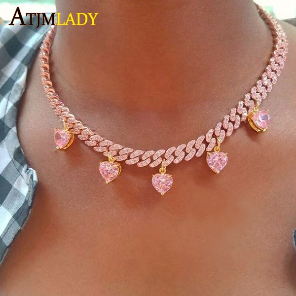 2020 new arrived pink heart cz charm necklace iced out pinky 5a cz cuban chain choker necklace girlfriend lover gift jewelry, Golden;silver
2020 new arrived pink heart cz charm necklace iced out pinky 5a cz cuban chain choker necklace girlfriend lover gift jewelry, Golden;silver