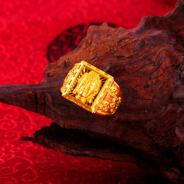 male boutique thai brass gold-plated non-fading golden buddha head ring male print 999 open11, Silver
male boutique thai brass gold-plated non-fading golden buddha head ring male print 999 open11, Silver
