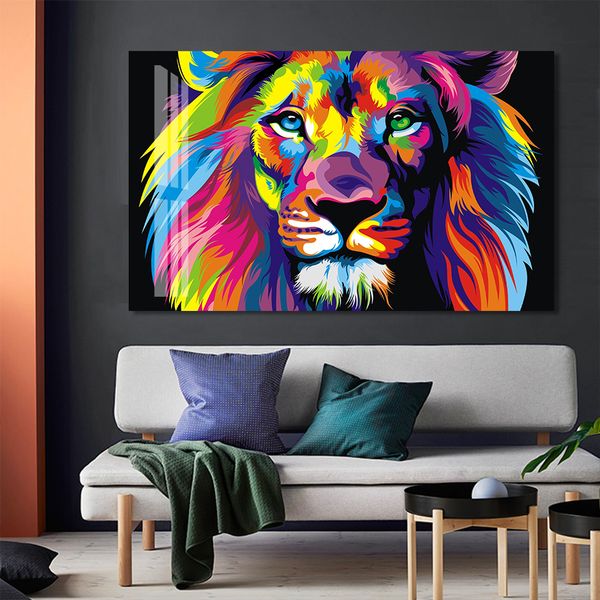 colorful lion black background wallpaper wall art canvas painting poster print pictures for living room home interior decoration
colorful lion black background wallpaper wall art canvas painting poster print pictures for living room home interior decoration