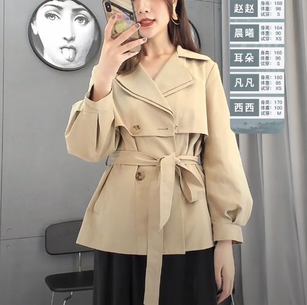korean khaki double-breasted female jacket fashion ladies street soft short coat loose casaul outwear feminine coat with belt, Black;brown
korean khaki double-breasted female jacket fashion ladies street soft short coat loose casaul outwear feminine coat with belt, Black;brown