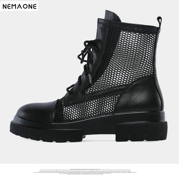 nemaone genuine leather women summer boots 4.5cm high heel shoes woman rome style casual shoes size 44 42, Black
nemaone genuine leather women summer boots 4.5cm high heel shoes woman rome style casual shoes size 44 42, Black