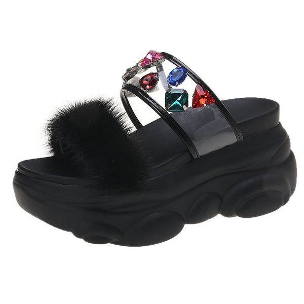 slippers summer crystal women slides woman 9cm wedges platform sandals ladies outdoor beach flip flops, Black
slippers summer crystal women slides woman 9cm wedges platform sandals ladies outdoor beach flip flops, Black