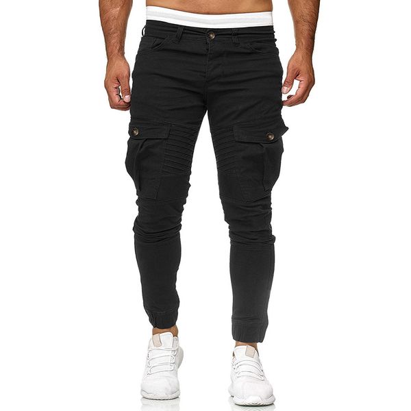 men's slim pure color casual men sport pants long trousers tracksuit fitness stitching workout joggers gym high waist sweatpant, Black
men's slim pure color casual men sport pants long trousers tracksuit fitness stitching workout joggers gym high waist sweatpant, Black