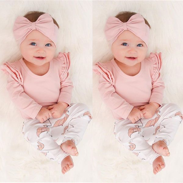 baby girl clothes newborn infant pink ruffle long sleeve romper flamingo print pants and headband 3pcs toddler clothing set, White
baby girl clothes newborn infant pink ruffle long sleeve romper flamingo print pants and headband 3pcs toddler clothing set, White