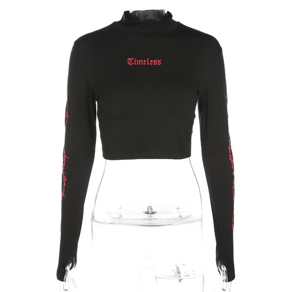 women t shirt womens designer clothing petal sleeve fashion gothic letter print cropped t shirt autumn black streetwear crop tshirt, White
women t shirt womens designer clothing petal sleeve fashion gothic letter print cropped t shirt autumn black streetwear crop tshirt, White