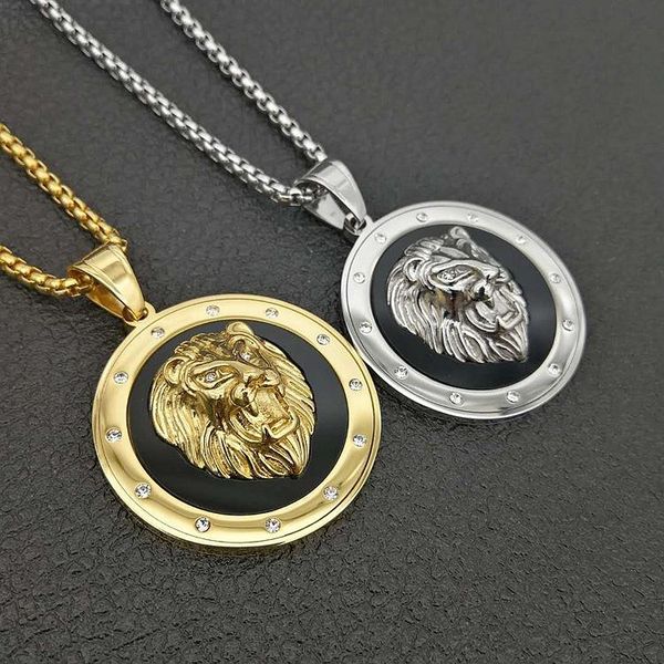 hip hop round lion necklace stainless steel gold silver color punk animal lion head pendant necklace for men jewelry
hip hop round lion necklace stainless steel gold silver color punk animal lion head pendant necklace for men jewelry