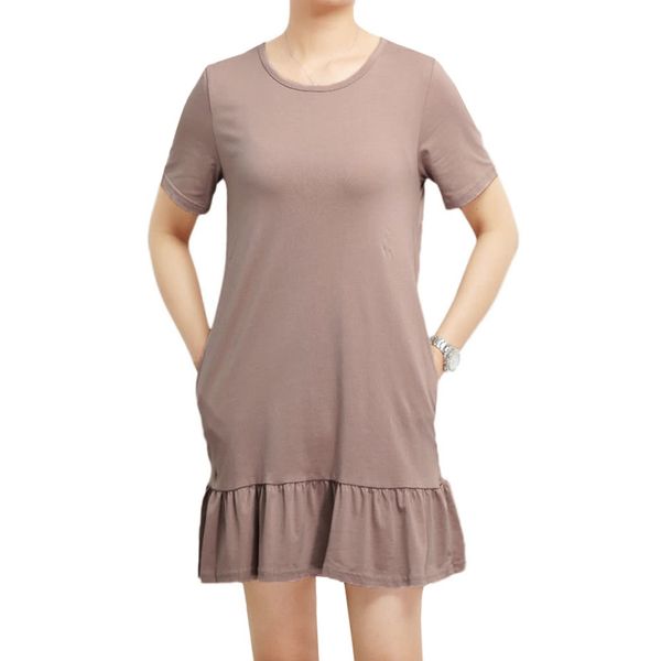 2019 fashion women summer blouse solid color short sleeve draped ruffle loose swing casual t-shirt dress pink g8942p-xxl, Black;gray
2019 fashion women summer blouse solid color short sleeve draped ruffle loose swing casual t-shirt dress pink g8942p-xxl, Black;gray