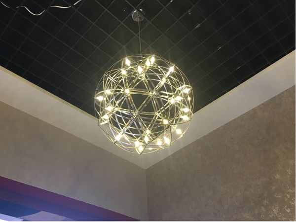 20/30/40/50/60cm Modern Stainless Steel Led Pendant Lights Firework Light Ball Restaurant Living Room Loft Lights Shops Lights