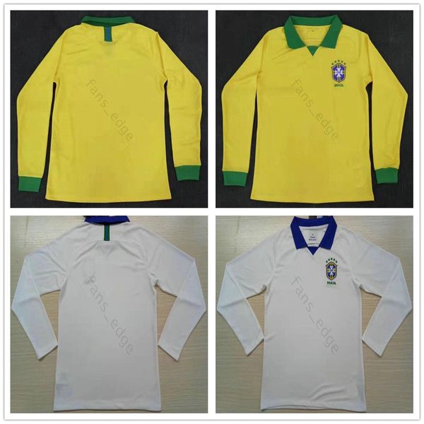 2019 2020 Brasil Long Sleeve Soccer Jerseys 10 PELE RONALDINHO COUTONHO G.JESUS MARCELO Custom Brazilian Home Yellow White Football Shirt
2019 2020 Brasil Long Sleeve Soccer Jerseys 10 PELE RONALDINHO COUTONHO G.JESUS MARCELO Custom Brazilian Home Yellow White Football Shirt