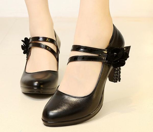 2019 women's shoes in spring and autumn with new style high heel coarse heel round head@w163, Black
2019 women's shoes in spring and autumn with new style high heel coarse heel round head@w163, Black