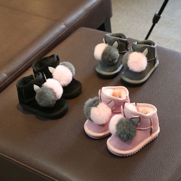 2019 winter new three-color children snow boots leather warm plus velvet thick non-slip soft bottom cotton boots baby girl, Black;grey
2019 winter new three-color children snow boots leather warm plus velvet thick non-slip soft bottom cotton boots baby girl, Black;grey