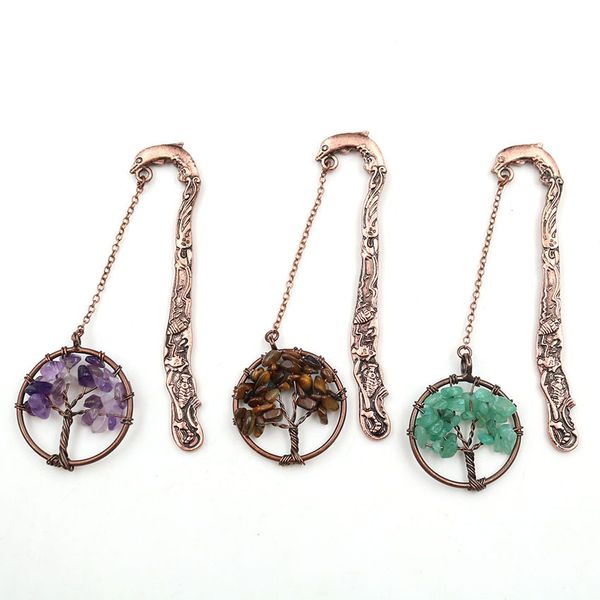 10 pcs copper wire wrap tree of life tourmaline stone bookmark pendant amethyst crystal unique jewelry, Silver
10 pcs copper wire wrap tree of life tourmaline stone bookmark pendant amethyst crystal unique jewelry, Silver