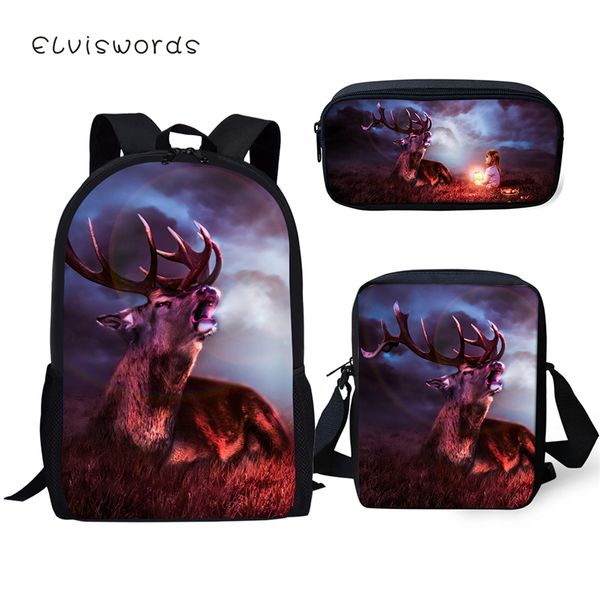 elviswords 3pc set kids school backpack art fantasy deer prints pattern school book bags students backpack/messenger bag/pen bag
elviswords 3pc set kids school backpack art fantasy deer prints pattern school book bags students backpack/messenger bag/pen bag