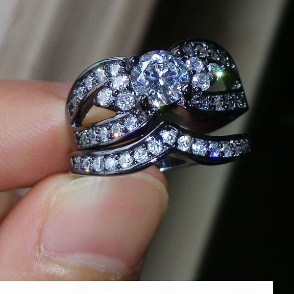size 5-10 luxury engagement jewelry 10kt black gold filled white z cz gem women simulated diamond wedding ring set gift, Silver
size 5-10 luxury engagement jewelry 10kt black gold filled white z cz gem women simulated diamond wedding ring set gift, Silver