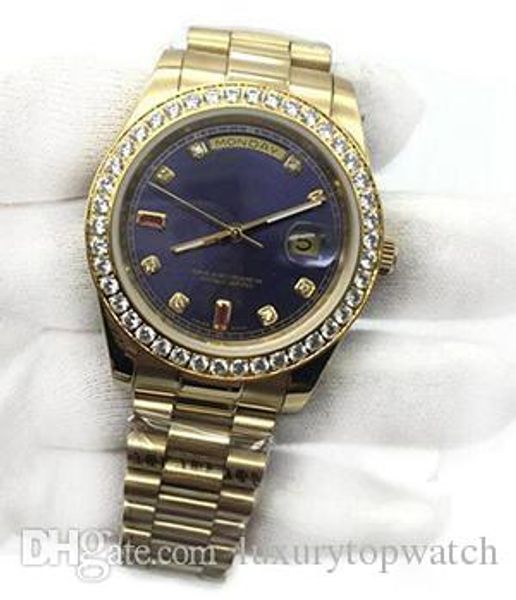 Hot sale Mens Watch Blue Dial 18K Gold President Sapphire Cystal Diamond Number Men Watches Automatic Mechanical Movement Male Wrist Watch
Hot sale Mens Watch Blue Dial 18K Gold President Sapphire Cystal Diamond Number Men Watches Automatic Mechanical Movement Male Wrist Watch