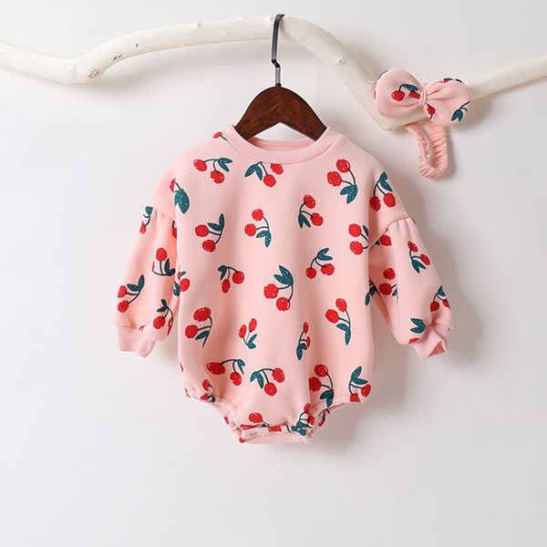 0-24m baby girl romper 2pcs cotton infant long sleeve cherry print jumpsuit+headband newborn set, White
0-24m baby girl romper 2pcs cotton infant long sleeve cherry print jumpsuit+headband newborn set, White