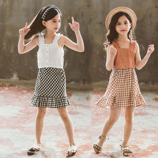 teenage girls' summer plaid skirt 2pcs suit little girl summer clothes set shirts and skirts kids clothing sets fashion, White
teenage girls' summer plaid skirt 2pcs suit little girl summer clothes set shirts and skirts kids clothing sets fashion, White