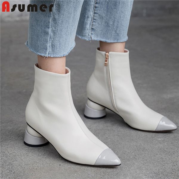 asumer big size 34-43 fashion genuine leather boots pointed toe thick high heels ankle boots classic autumn winter women, Black
asumer big size 34-43 fashion genuine leather boots pointed toe thick high heels ankle boots classic autumn winter women, Black