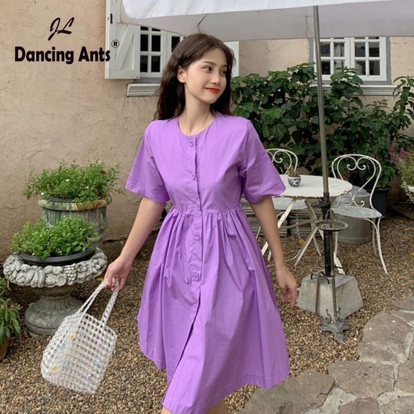 woman a-line dress short sleeve o-neck loose summer dresses preppy style kpop single breasted female slim vestidos 2020 fashion, Black;gray
woman a-line dress short sleeve o-neck loose summer dresses preppy style kpop single breasted female slim vestidos 2020 fashion, Black;gray