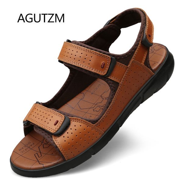agutzm 7625 new black brown ajustable hook & loop design 100% genuine leather pu sole summer men's beach sandals plus size 47 48
agutzm 7625 new black brown ajustable hook & loop design 100% genuine leather pu sole summer men's beach sandals plus size 47 48