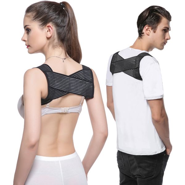 back support adults belt posture corrector for men women humpback straighten correction brace health care upper shoulder, Black;blue
back support adults belt posture corrector for men women humpback straighten correction brace health care upper shoulder, Black;blue
