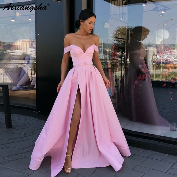 sweetheart a-line off the shoulder satin yellow prom dress with slit pockets vestido de fiesta long prom dresses 2019, White;black
sweetheart a-line off the shoulder satin yellow prom dress with slit pockets vestido de fiesta long prom dresses 2019, White;black