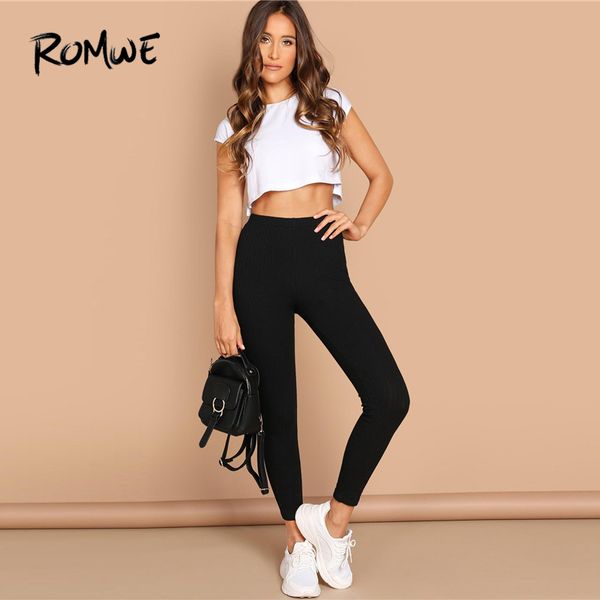 romwe sport black high waist cotton women yoga pants 2019 spring new stretchy plain slim fitness ankle-length leggings tights, White;red
romwe sport black high waist cotton women yoga pants 2019 spring new stretchy plain slim fitness ankle-length leggings tights, White;red